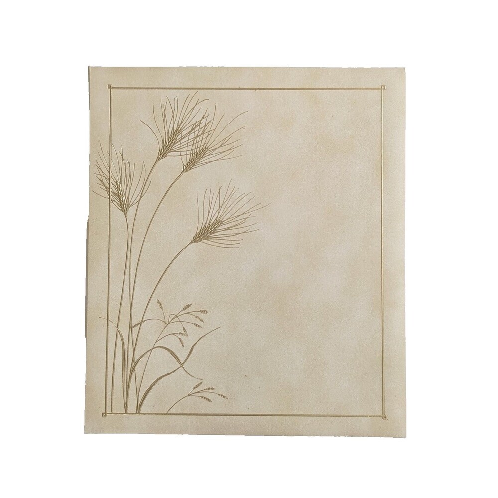 Vintage 1970s Hallmark Photo Album NOS Gold Wheat Grass Boho Natural Memory Book